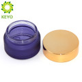 20g crema vacía uso tapa de oro frasco cosmético de vidrio esmerilado violeta